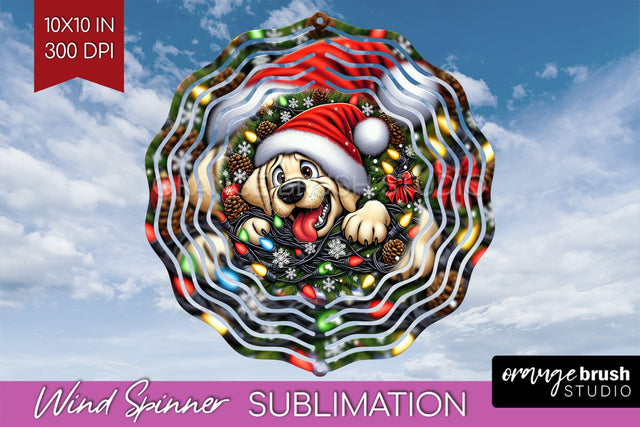 Labrador Retriever Funny Christmas Dog Wind Spinner Sublimation OrangeBrushStudio 