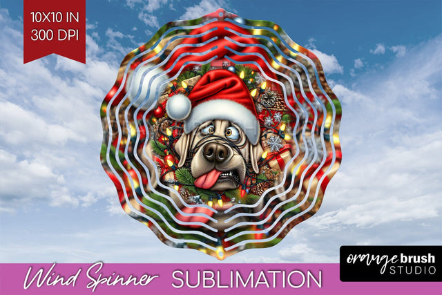 Labrador Retriever Funny Christmas Dog Wind Spinner Sublimation OrangeBrushStudio 