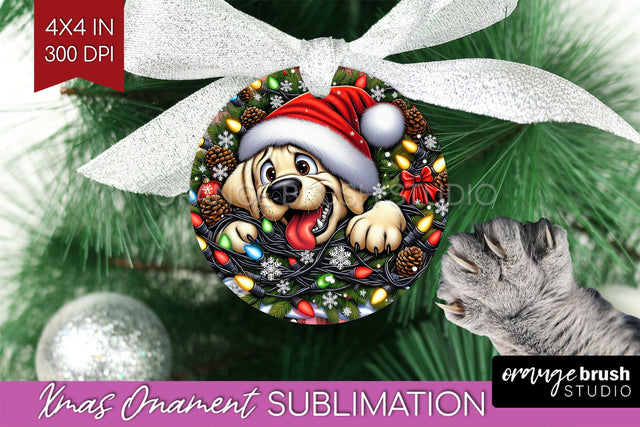 Labrador Retriever Funny Dog Christmas Ornament PNG Sublimation OrangeBrushStudio 