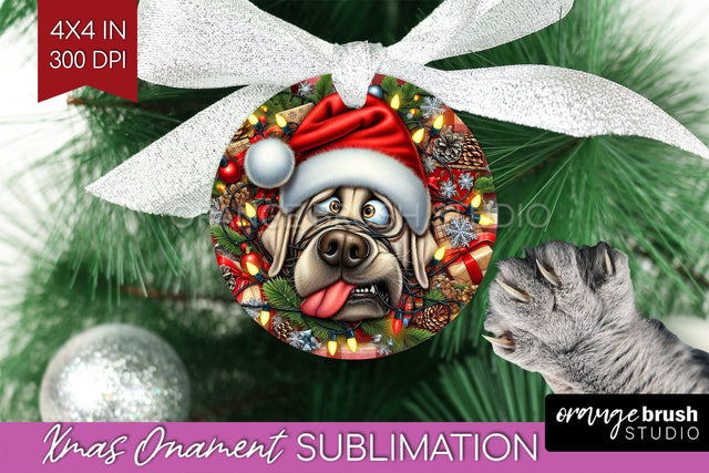 Labrador Retriever Funny Dog Christmas Ornament PNG Sublimation OrangeBrushStudio 