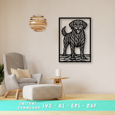 Labrador Retriever Laser SVG, Cute Dog Laser Cut, Pet Lover Design, Digital Download, Dog Art, Laser Engraving File SVG HappyDesignStudio 