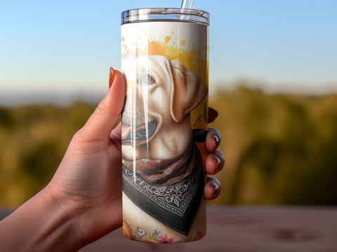 Labrador Retriever Tumbler Sublimation Wrap, Autumn Dog Wrap Sublimation BijouBay 