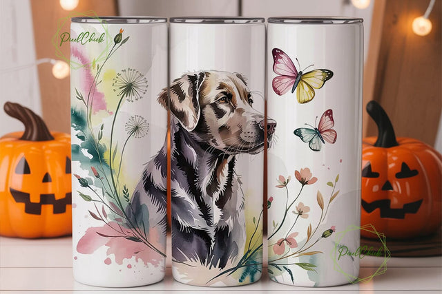 Labrador with Butterflies 20oz Tumbler Sublimation PixelChick 