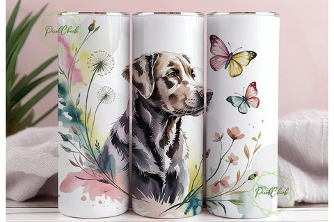 Labrador with Butterflies 20oz Tumbler Sublimation PixelChick 