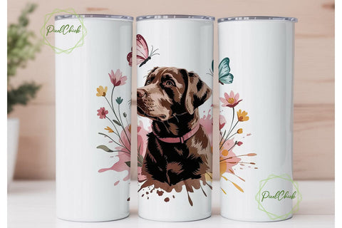Labrador with Butterflies 20oz Tumbler Sublimation PixelChick 