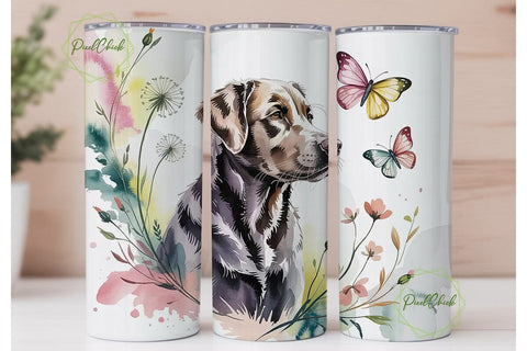 Labrador with Butterflies 20oz Tumbler Sublimation PixelChick 