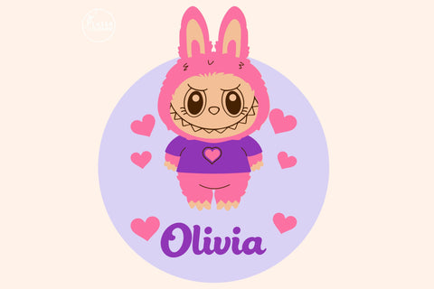 Labubu Character Personalized Kids Wall Art SVG LaserCutano 