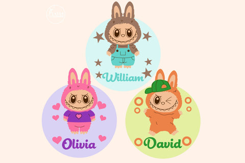 Labubu Character Personalized Kids Wall Art SVG LaserCutano 