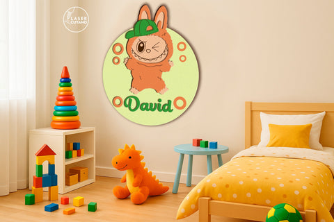 Labubu Character Personalized Kids Wall Art SVG LaserCutano 