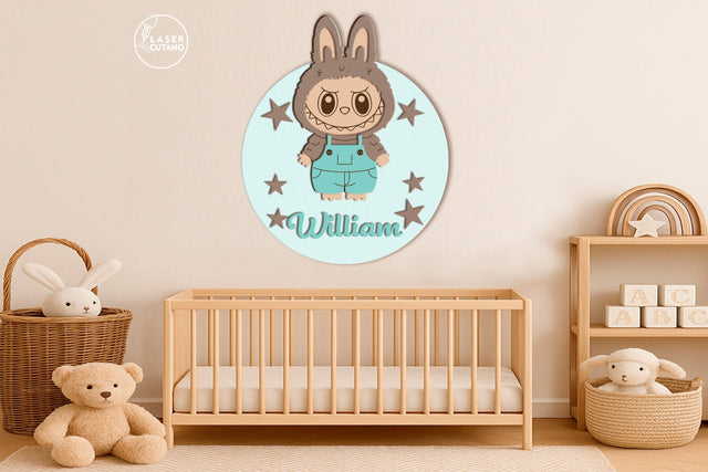 Labubu Name Sign for Baby Room SVG LaserCutano 