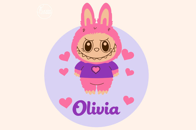 Labubu Personalized Kids Wall Art SVG LaserCutano 