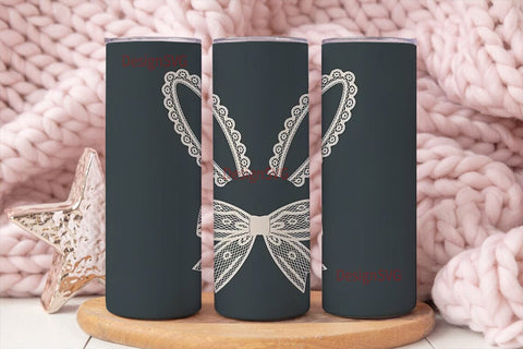 Lace Bunny Ears Bow 20oz Tumbler Sublimation DesignSVG 