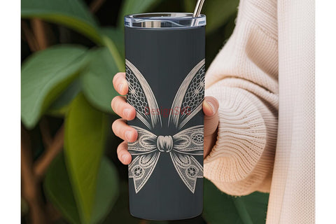Lace Bunny Ears Bow 20oz Tumbler Sublimation DesignSVG 