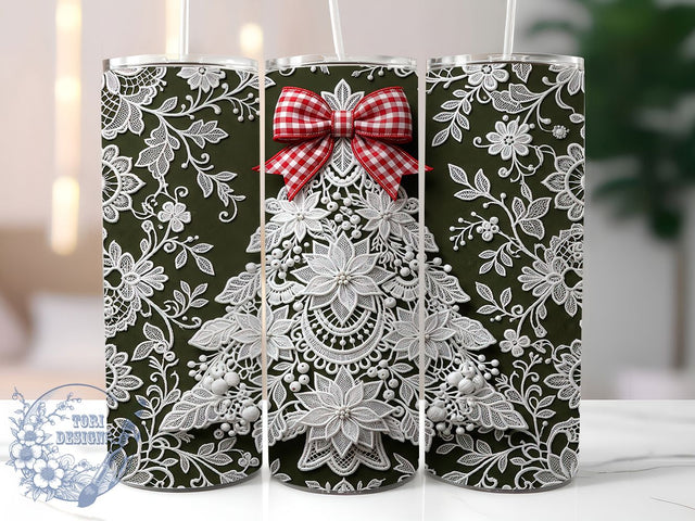 Lace Christmas Tree 20oz Tumbler, Lace Christmas Tree, Christmas Tree PNG, Lace Tree Tumbler, Lace Christmas PNG, Lace Xmas Tumbler, Lace Tree PNG, 20oz Tumbler Wrap Sublimation ToriDesigns 