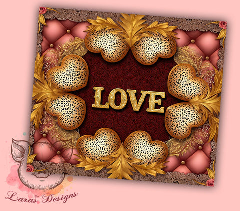 Lace Heart Valentine's Day Tumbler Wrap, Love and Hearts Wrap, 20oz Sublimation Tumbler, Lace Heart Design, Romantic Drinkware, Cute Valentine's Gift, Heart Pattern Tumbler Sublimation Lara' s Designs 