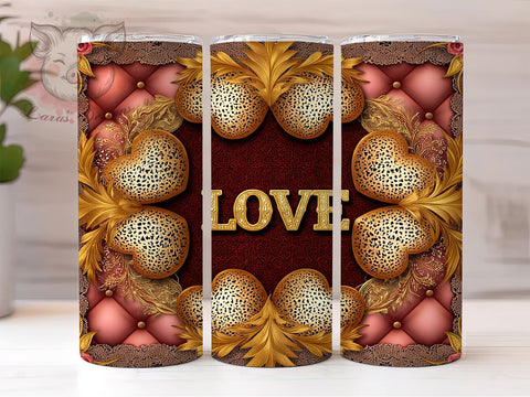 Lace Heart Valentine's Day Tumbler Wrap, Love and Hearts Wrap, 20oz Sublimation Tumbler, Lace Heart Design, Romantic Drinkware, Cute Valentine's Gift, Heart Pattern Tumbler Sublimation Lara' s Designs 