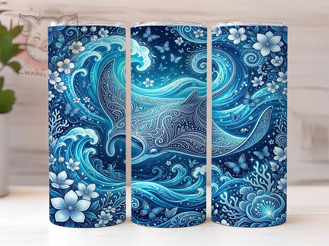 Lace Manta Ray 20oz Tumbler, Lace Manta Ray, Manta Ray Tumbler, Manta Ray Wrap, Lace Manta Ray PNG, Manta Ray PNG, Ray Tumbler Wrap, 20oz Tumbler Wrap Sublimation Lara' s Designs 