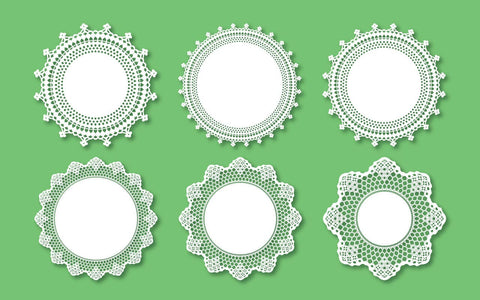 Lace Paper Cut Round Frame Decor Bundle SVG naemmiah021 