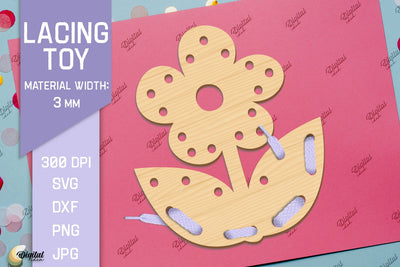 Lacing Toys. Educational Toy Laser Cut. Flower SVG SVG Evgenyia Guschina 