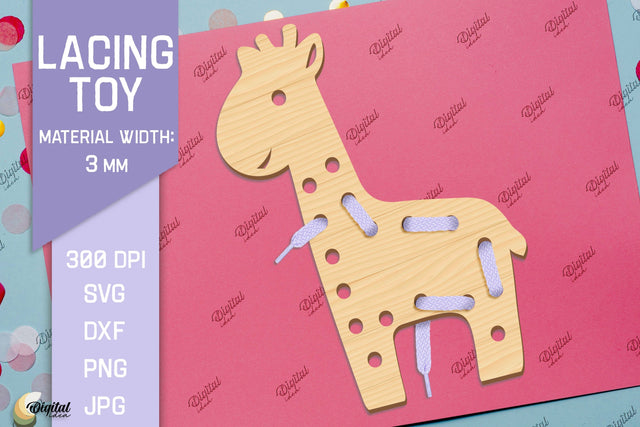 Lacing Toys. Educational Toy Laser Cut. Giraffe SVG SVG Evgenyia Guschina 