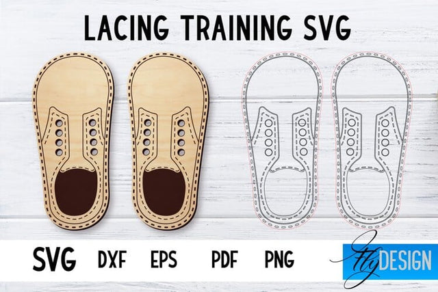 Lacing Training | Child Lacing Training | Laser Cutting File | CNC File SVG Fly Design 