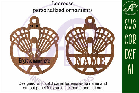 Lacrosse Christmas Ornament SVG laser cut SVG APInspireddesigns 