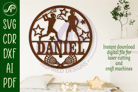 Lacrosse male name sign svg laser SVG APInspireddesigns 