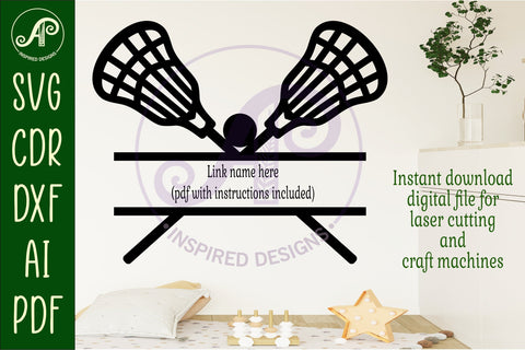 Lacrosse name sign svg laser cut file SVG APInspireddesigns 