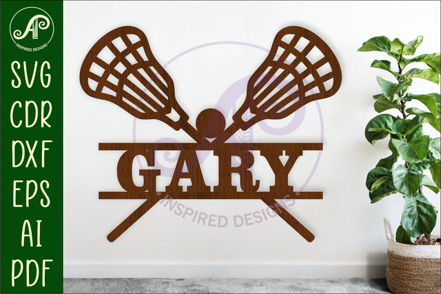Lacrosse name sign svg laser cut file SVG APInspireddesigns 
