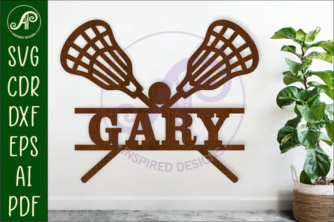 Lacrosse name sign svg laser cut file SVG APInspireddesigns 