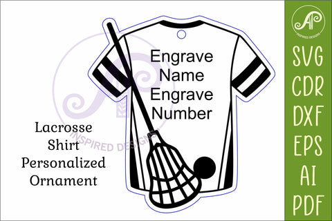 Lacrosse shirt Christmas Ornament SVG laser cut SVG APInspireddesigns 