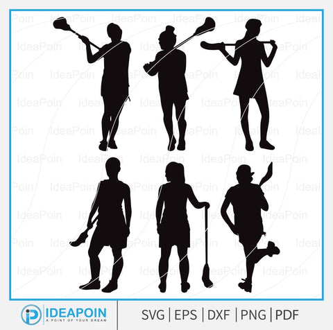 Lacrosse Women Svg, Female Sports Clipart, Lacrosse Sticks, Lacrosse Womens Silhouettes Vector File, Lacrosse Sport svg SVG Dinvect 