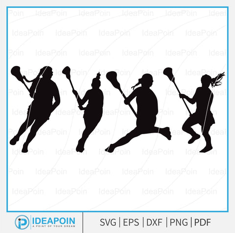 Lacrosse Women Svg, Female Sports Clipart, Lacrosse Sticks, Lacrosse Womens Silhouettes Vector File, Lacrosse Sport svg SVG Dinvect 