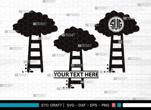 Ladder clouds Monogram, Ladder Clouds Silhouette, Ladder Clouds SVG, Ladder Svg, Step Svg, Staircase Clouds Svg, Stairway Clouds Svg, SB00502 SVG ETC Craft 