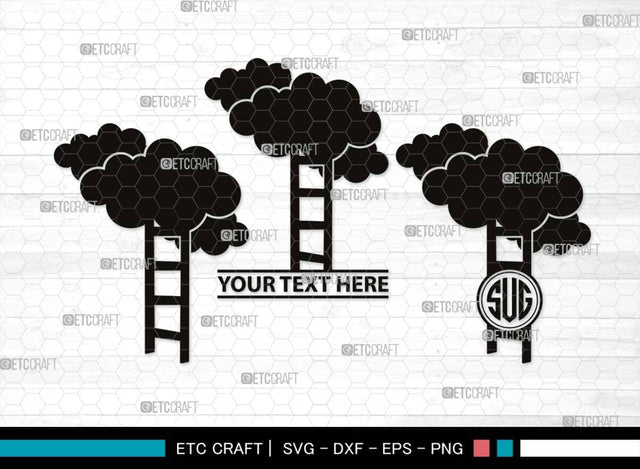 Ladder clouds Monogram, Ladder Clouds Silhouette, Ladder Clouds SVG, Ladder Svg, Step Svg, Staircase Clouds Svg, Stairway Clouds Svg, SB00502 SVG ETC Craft 