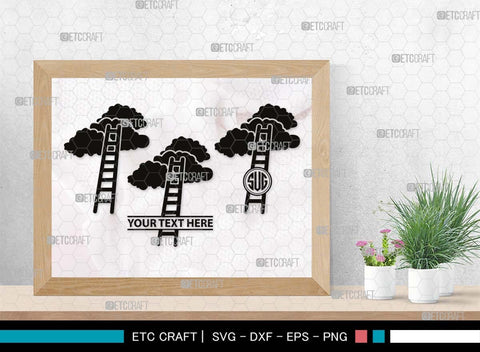 Ladder clouds Monogram, Ladder Clouds Silhouette, Ladder Clouds SVG, Ladder Svg, Step Svg, Staircase Clouds Svg, Stairway Clouds Svg, SB00502 SVG ETC Craft 