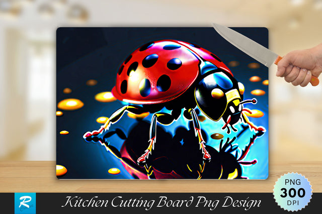 Ladybug Background Cutting Board Sublimation Regulrcrative 