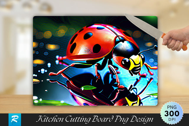 Ladybug Background Cutting Board Sublimation Regulrcrative 