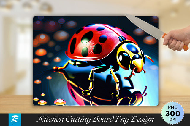 Ladybug Background Cutting Board Sublimation Regulrcrative 