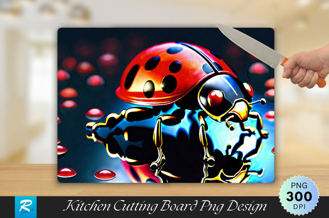 Ladybug Background Cutting Board Sublimation Regulrcrative 