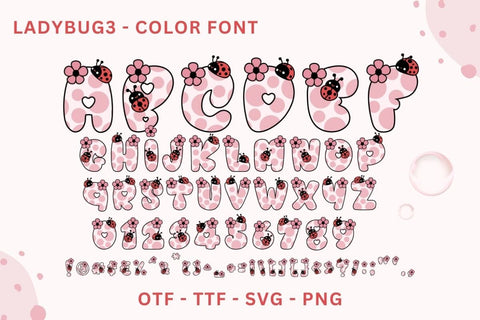 Ladybug - Color Font Font AnningArts Design 