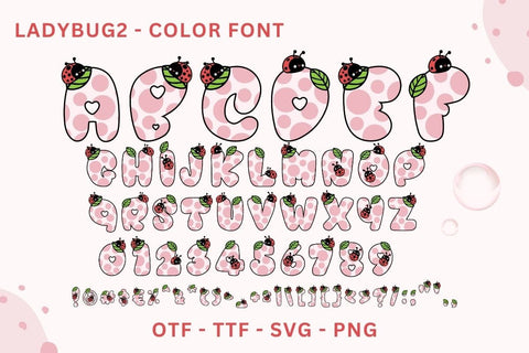 Ladybug - Color Font Font AnningArts Design 