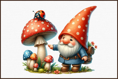 Ladybug Gnome Bundle PNG Illustration Sublimation designartist 