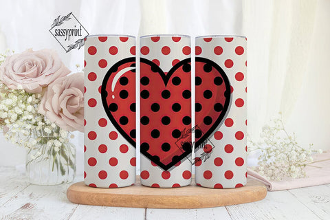 Ladybug Heart 20oz Tumbler Wrap Sublimation sassyprint 