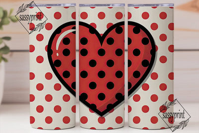Ladybug Heart 20oz Tumbler Wrap Sublimation sassyprint 