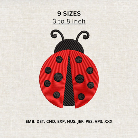 Ladybug Machine Embroidery Design – Cute Red Bug Insect Embroidery File Embroidery/Applique DESIGNS PatternFeed8 