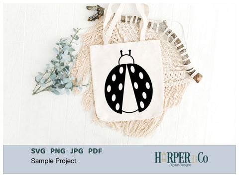 Ladybug Outline 1 SVG PNG Cut EPS File SVG HarperNCo 