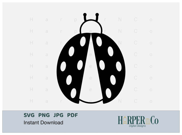 Ladybug Outline 1 SVG PNG Cut EPS File SVG HarperNCo 