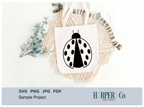 Ladybug Outline 2 SVG PNG Cut EPS File SVG HarperNCo 