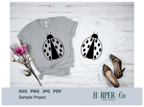 Ladybug Outline 2 SVG PNG Cut EPS File SVG HarperNCo 